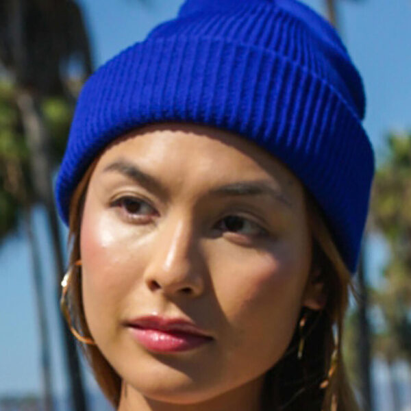 Recycled Yarn Ribbed Knit Beanie