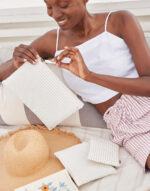 Striped Organic Cotton Accessory Pouch - Image 2