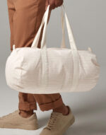Striped Organic Cotton Barrel Bag - Image 4