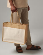 Cotton Pocket Natural Starched Jute Shopper - Image 3
