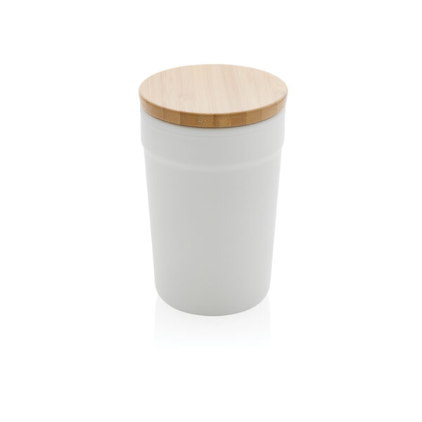 GRS certified recycled PP mug with bamboo lid