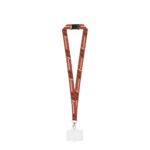 CARLISLE. Lanyard de sublimare din poliester cu carabină, închidere de siguranță și suport rigid pentru carduri