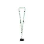 EPSOM. Lanyard de sublimare din poliester reciclat (100% rPET) cu carabină și suport pentru smartphone