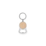 MEEKO. Breloc din fier cu formă rotundă, din zinc și bambus - Image 2