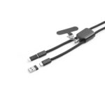 ZEWAIL. Cordon cu suport pentru smartphone inclus, cablu USB-C și diverse adaptoare din ABS reciclat și TPE reciclat - imagine 5