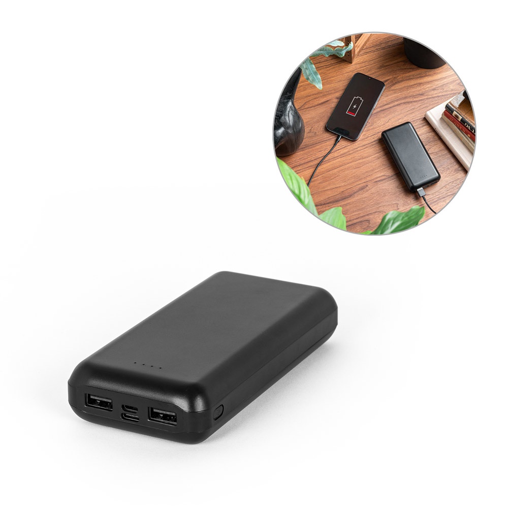 97199_set.jpg LEAKEY 20. Power bank 20'000 mAh în ABS reciclat (100% rABS) - imagine 1